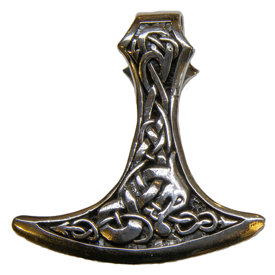 Viking Axe pendant with a celtic knotwork design made from 925 sterling silver, design on both sides.  Supplied with a bootlace cord or you can add on a silver chain 