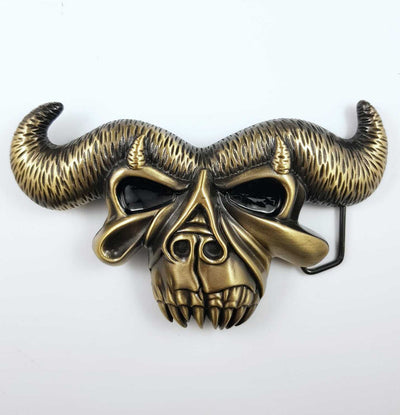 Demon Skull Belt Buckle Skull Horns Biker Rock Metal Ozzy Danzig Samhain Misfits