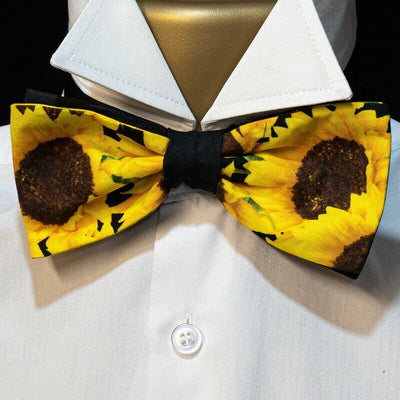 Sunflower Flower Pre-Tied Bow Tie Hair Bow Prom Bowtie Dickie Wedding Graduation