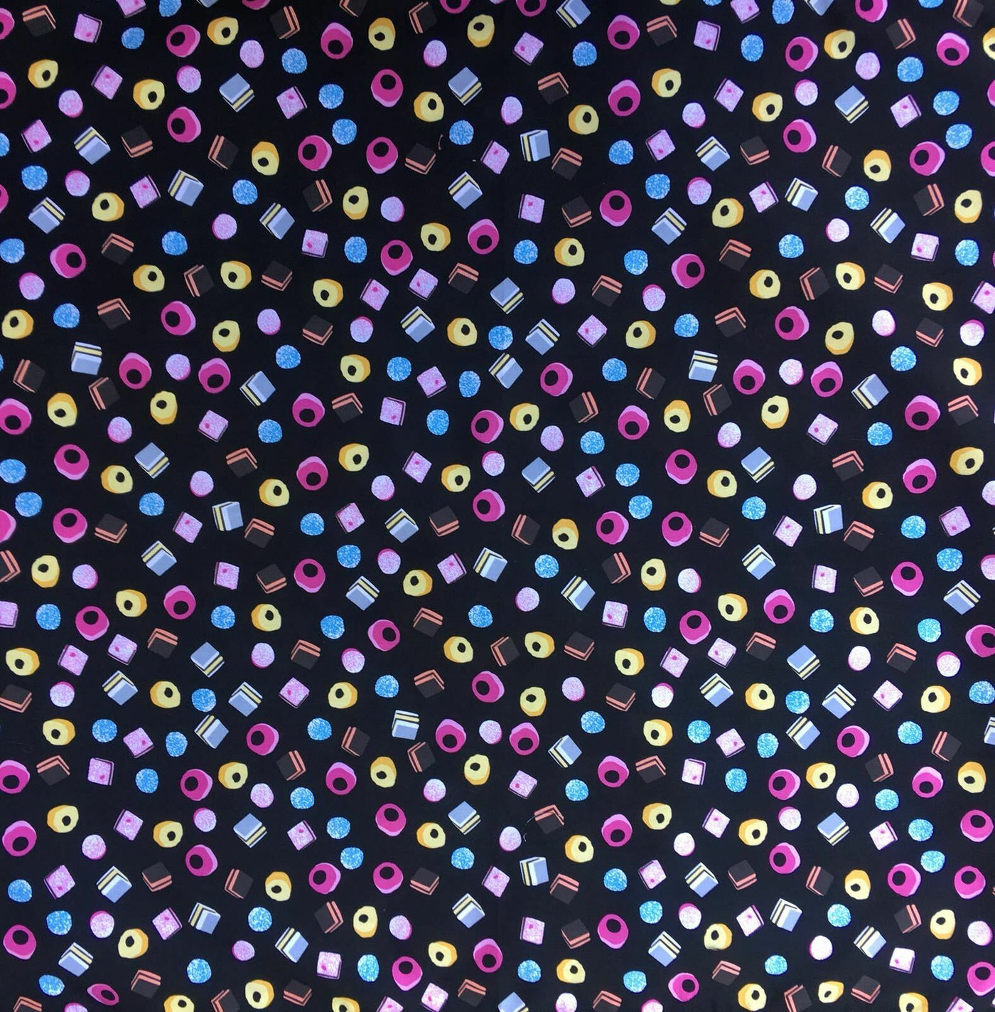 Fat Quarter Liquorice Retro Sweets Craft Cotton 100% Cotton Ideal For Face Masks