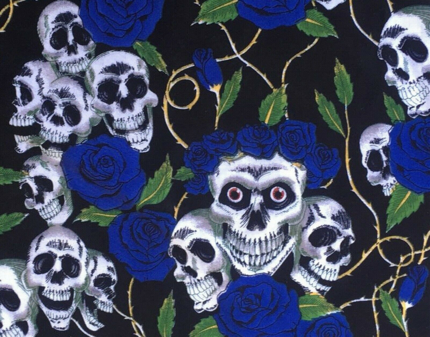 Day of the dead Skulls & Roses Gothic Bandana Head Band Scarf Chemo Biker