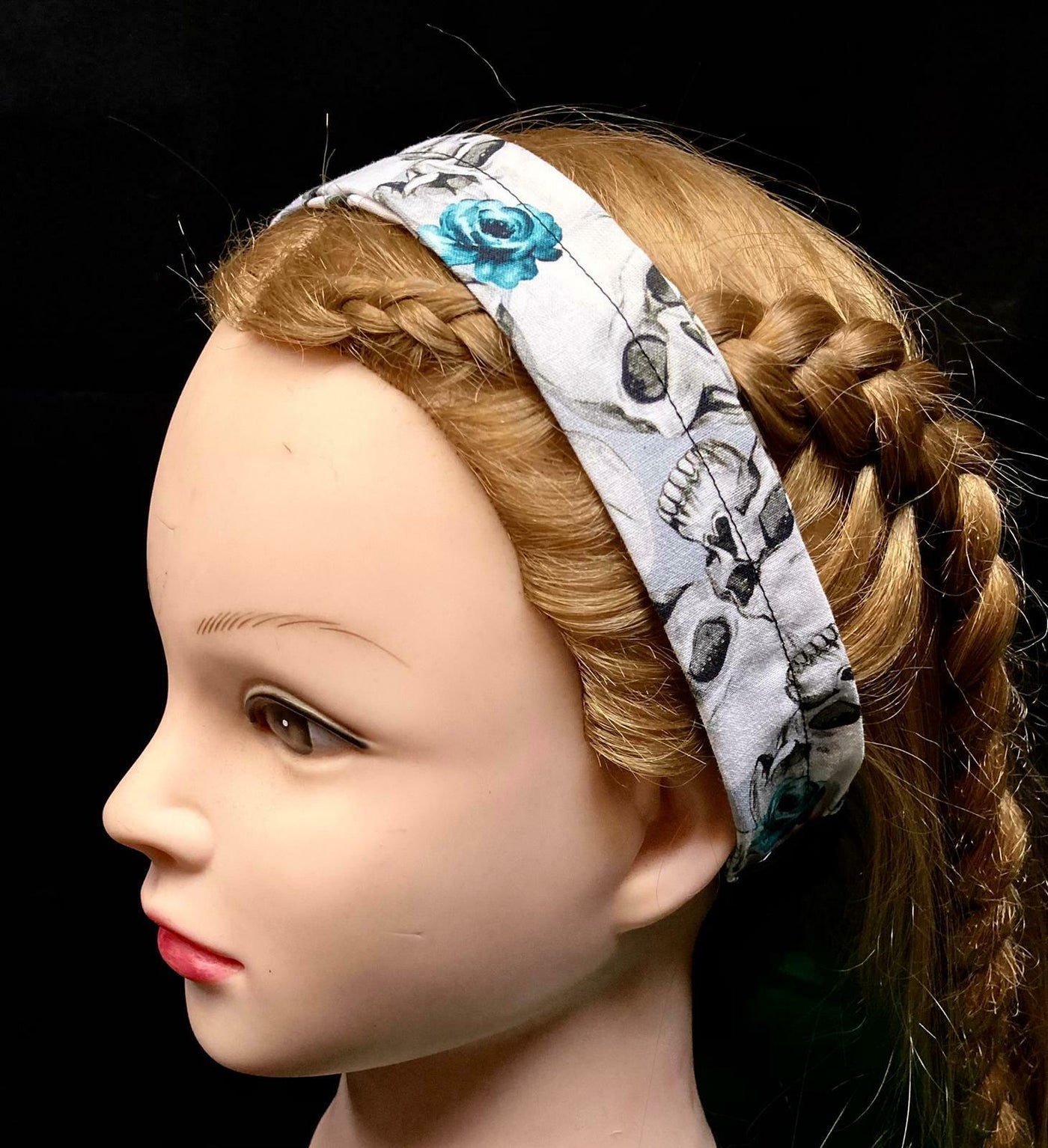 Skulls & Roses Elasticated Head band