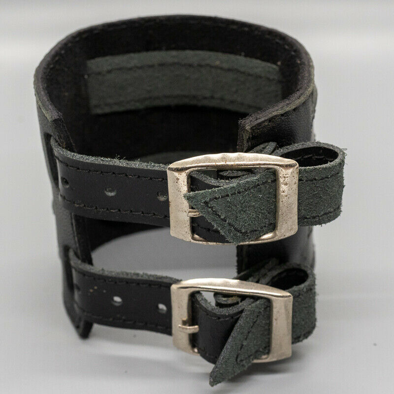 Leather Iron Cross & Faux Sea Snake wrist cuff wristband Protector Biker metal Punk