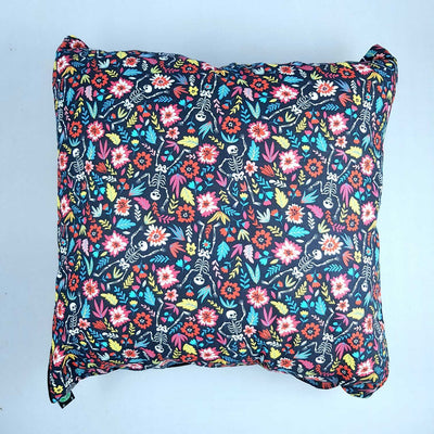 Day of the dead Skeleton Flower Cushion Cover Decorative Case fits 18" x 18"