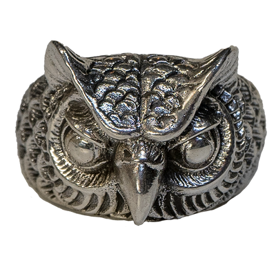Owl Head Ring.925 sterling silver ~ M-X sizes available