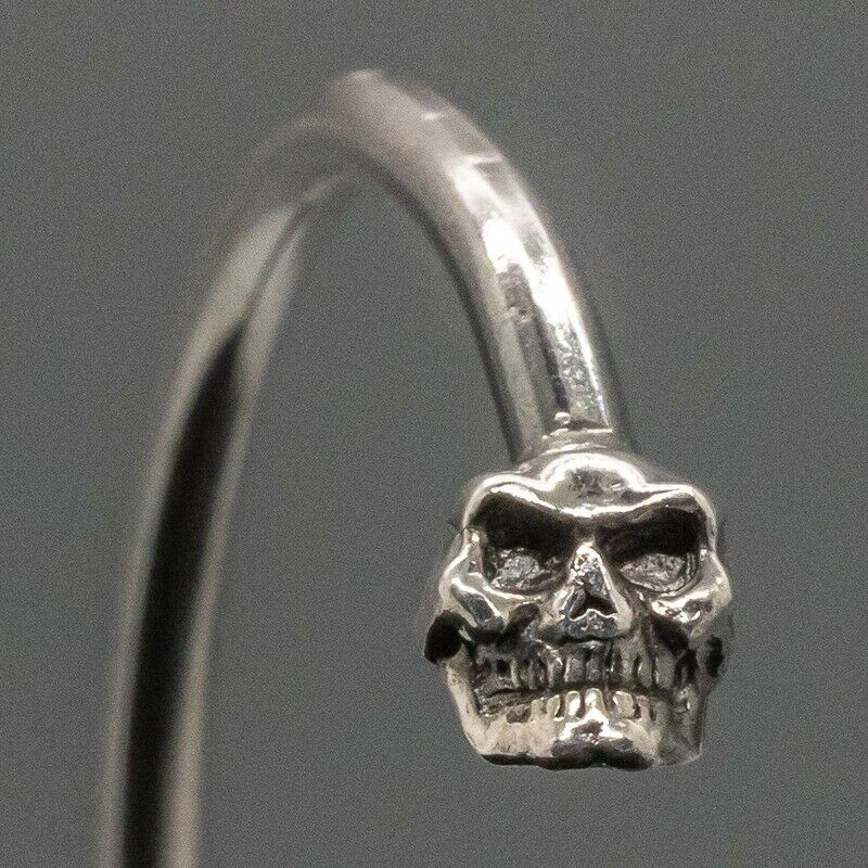 Skull .925 silver torc/torque bangle