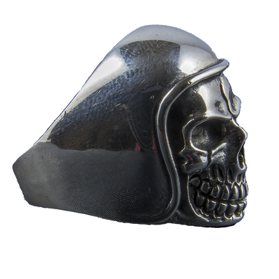 Motor bike Helmet Skull Ring 925 sterling silver  Metal Gothic
