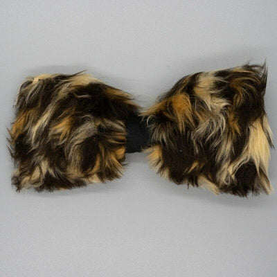 Leopard Print Fluffy Bow Tie Hair Bow Prom Bowtie Dickie