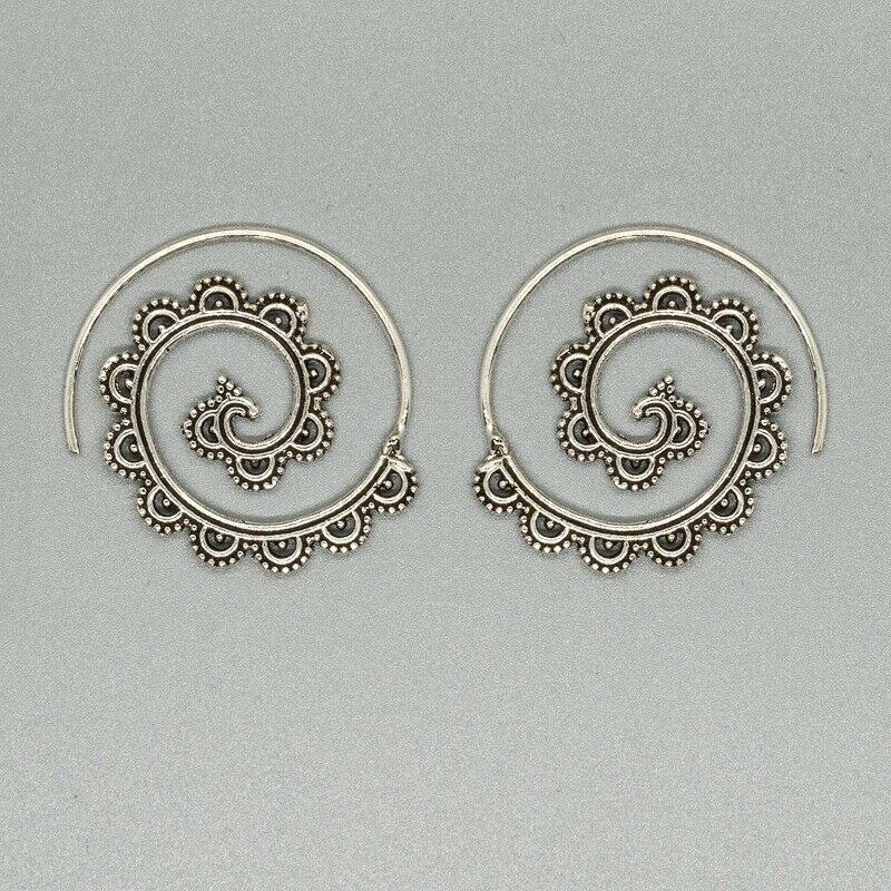 Art Deco Spiral Earring - .925 Sterling Silver