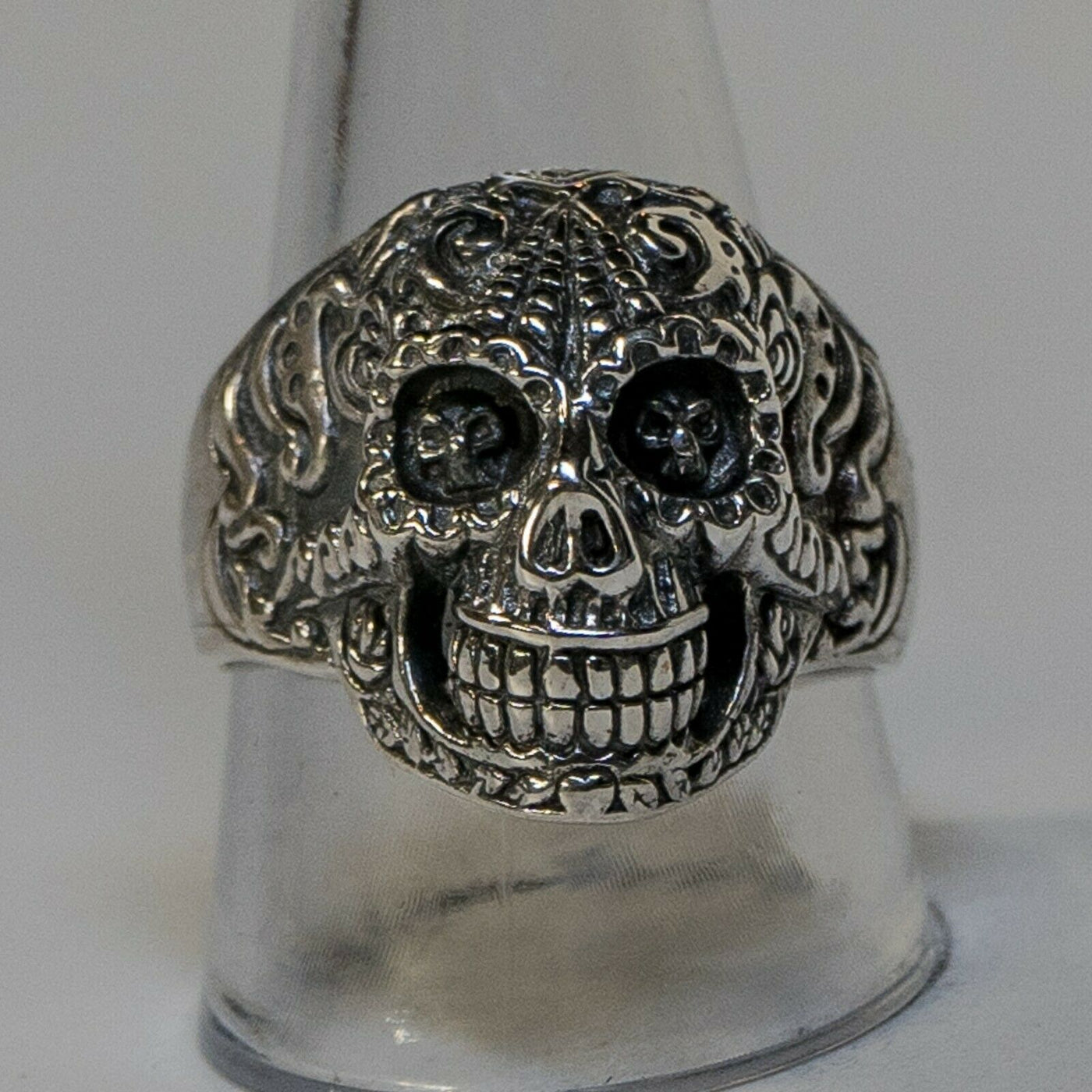 Candy/Sugar Skull Ring - .925 sterling silver