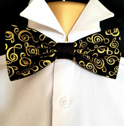 Musical Note Trebel clef Band Concert Bowtie Dickie Hair Bow Prom Pre-Tied Suit