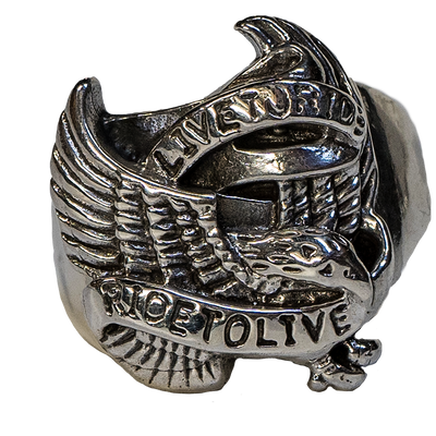 Live to Ride Eagle Spirit Ring .925 silver Harley Biker Heavy Metal feeanddave