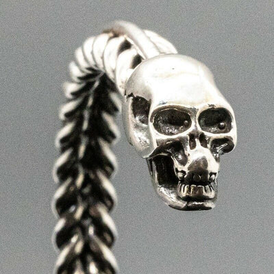 Skull Torc  .925 silver bangle biker viking arm ring mjolnir thor odin pagan