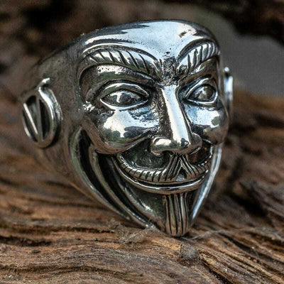 V For Vendetta Anonymous .925 silver ring Guy Fawkes  Biker Men's Women's