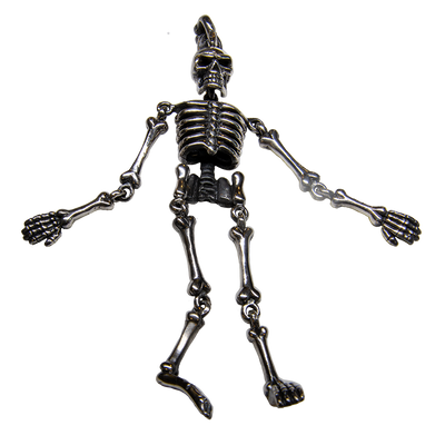 Skeleton Articulated Bones Pendant 925 silver Biker Gothic Punk Skull