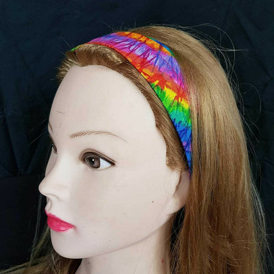 Rainbow Spiral Tie Dye Handmade Elasticated Headband