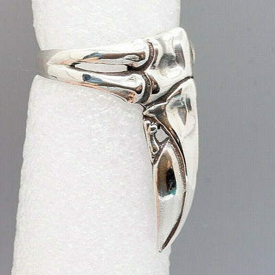 Odin's Raven Skull 925 silver Ring Crow Gothic Celtic Biker Viking Thor Wicca