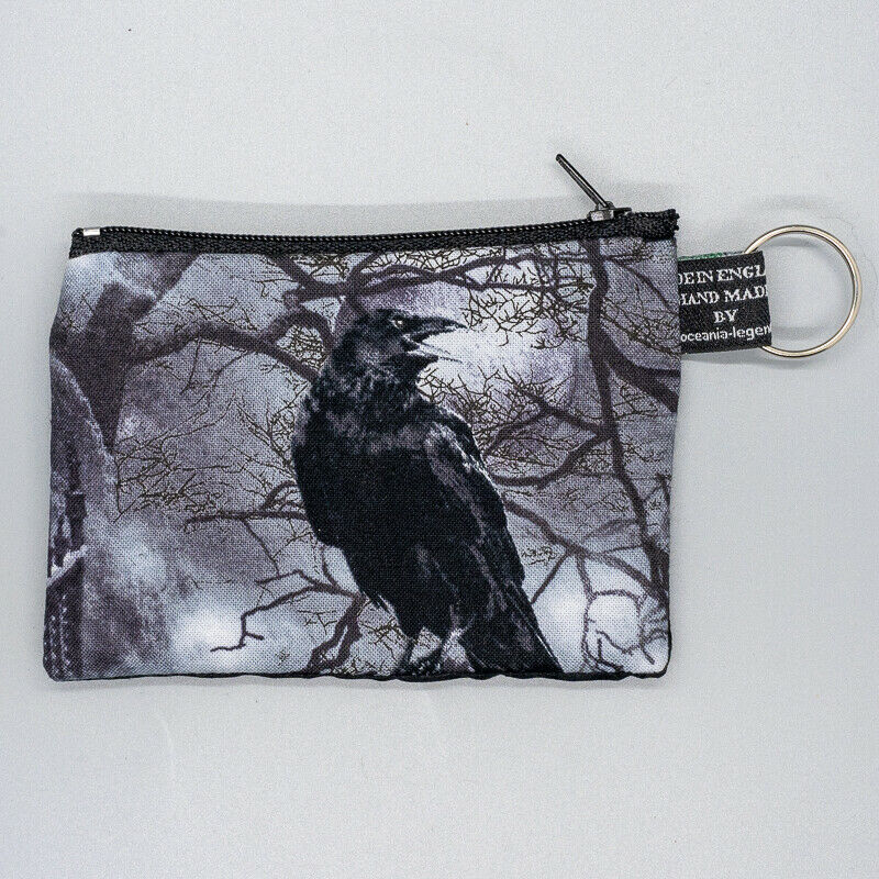 Raven Crow Moon Forest Coin Purse Cash Money Wallet Cotton