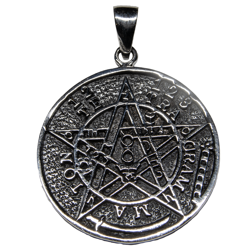 Pentagram Pendant 925 silver witchcraft wicker symbols pagan celtic runes