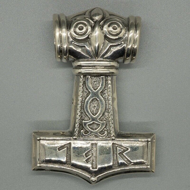 Thors Hammer Mjolnir Pendant .925 silver Viking Odin Biker Pagan Norse Nordic