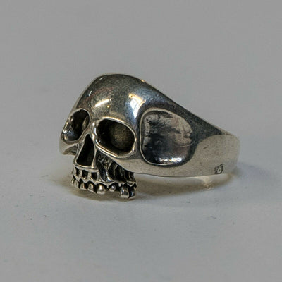 Baldy Skull Ring 925 sterling silver Metal  Biker Gothic Punk Pinky M - X