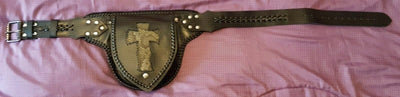 Leather Belt Pouch Python Cross Biker Hip Money Belt Larp Steampunk Gothic Goth