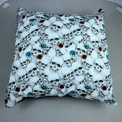 Skull & Roses Ghost Cushion Cover Decorative Case fits 18" x 18" Gothic