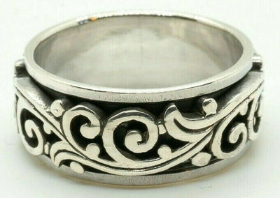 Vine Ivy Spinner Ring 925 sterling silver biker gothic mens ladies thumb