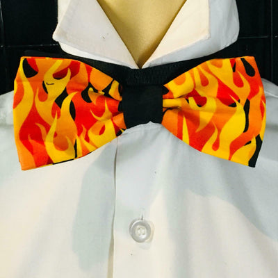 Flames fire Bowtie Dickie Hair Bow Prom Tied Suit feeanddave Flaming