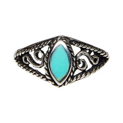 Turquoise Natural Gemstone Bling Ring 925 silver Sizes M-S feeanddave