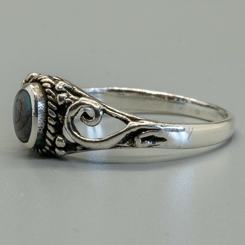 Gemstone Ring - Abalone Paua Shell - .925 sterling silver ring