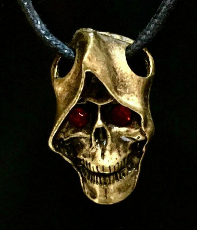 3D Grim Reaper Skull Hooded Pendant