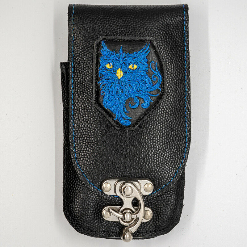 Leather Owl Mobile Cell Phone Pouch Wallet Belt Loop Holster Biker hogwarts