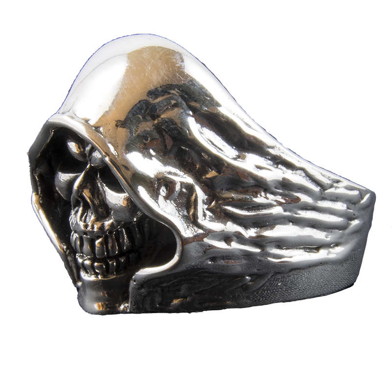 Hoody Reaper Skull Ring .925 silver Biker Heavy Metal Gothic Punk feeanddave