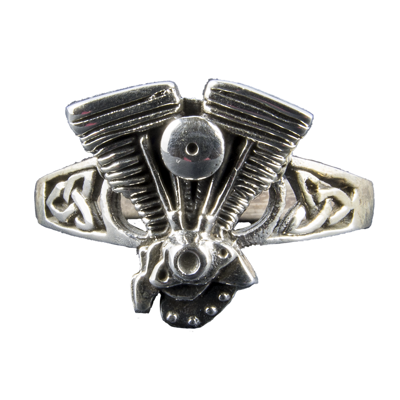 Motor bike v twin engine Ring.925 solid sterling silver  Metal Biker feeanddave