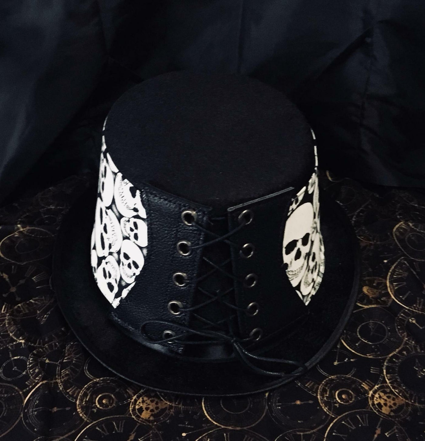 Steampunk Top Hat Corset Glow in the Dark Skulls Biker Gothic Rock feeanddave