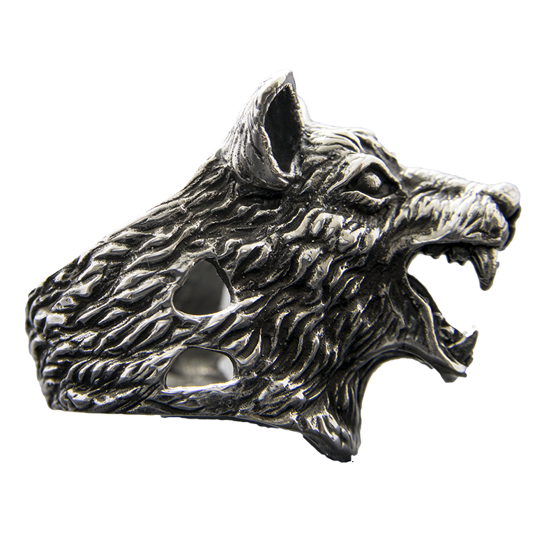 Wolf Ring dire stark game thrones 925 silver Heavy Metal Biker Gothic feeanddave