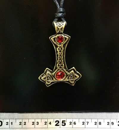 Thors Hammer Pewter Bronze Pendant Viking Odin Mjolnir Thor Goth Biker Necklace