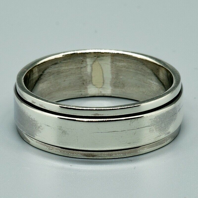 Spinner Ring 925 sterling silver biker gothic mens ladies thumb  wedding band