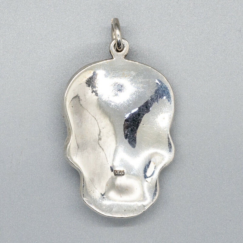 Sugar Skull 925 Sterling Silver & Cubic Zirconia Pendant