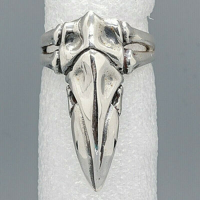 Odin's Raven Skull 925 silver Ring Crow Gothic Celtic Biker Viking Thor Wicca