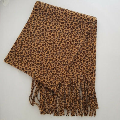 Leopard Animal Print Mens Ladies Thick Warm Winter Fleece Scarf