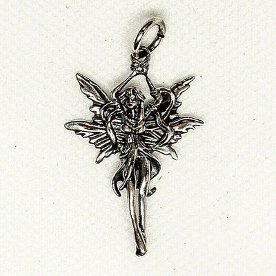 Fairy Pendant .925 sterling silver Gothic Pagan Tinkerbell Magical Charms Magic