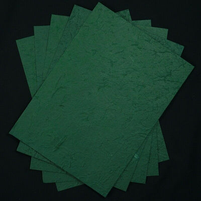 Green Thick Heavy Mulberry Paper - A4 x 4 or A5 x10 Sheets