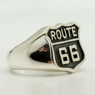 Route 66 925 silver Ring Biker Gothic American USA Motorcycle Bike MC Harley
