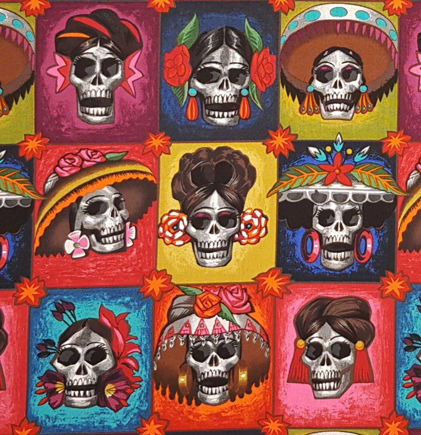 Day of the Dead Muertos Skull Skeleton Bandana Headscarf Chemo Headwear Gothic