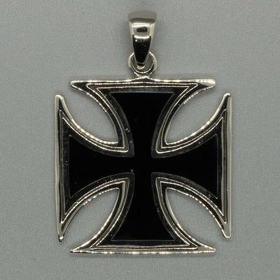 Iron Cross silver Pendant biker gothic celtic Schwartz Knights maltese german