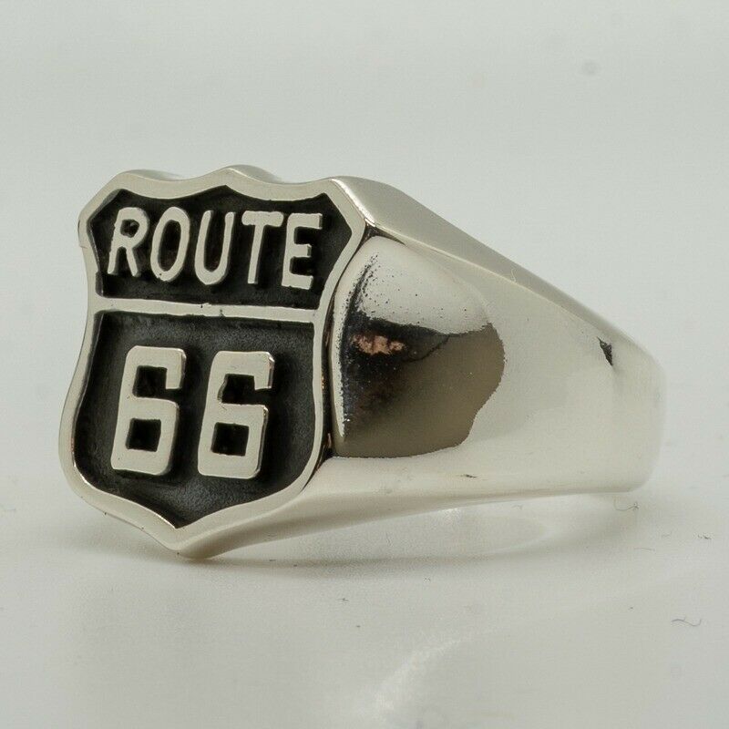 Route 66 925 silver Ring Biker Gothic American USA Motorcycle Bike MC Harley