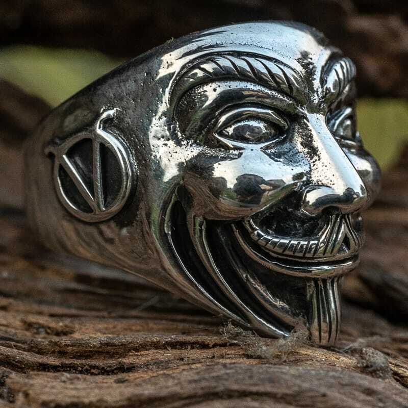V For Vendetta Anonymous .925 silver ring Guy Fawkes  Biker Men's Women's