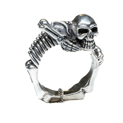 Skeleton Skull Ring .925 silver Biker Metal Gothic Vampire Devil feeanddave